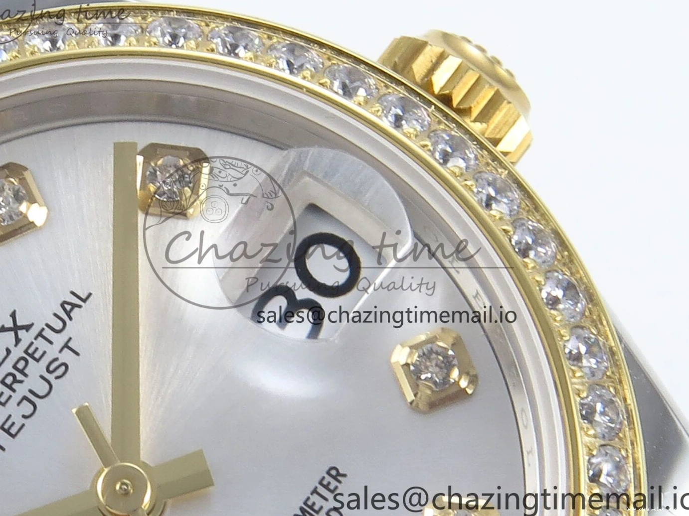 Rolex copies cheap SS 402 ETA YG Bracelet Steel 904L 1:1 ARF Silver OdorResistant 278383RBR Best DateJust Bezel Dial Diamonds 31 on Oyster Edition Diamonds 1103